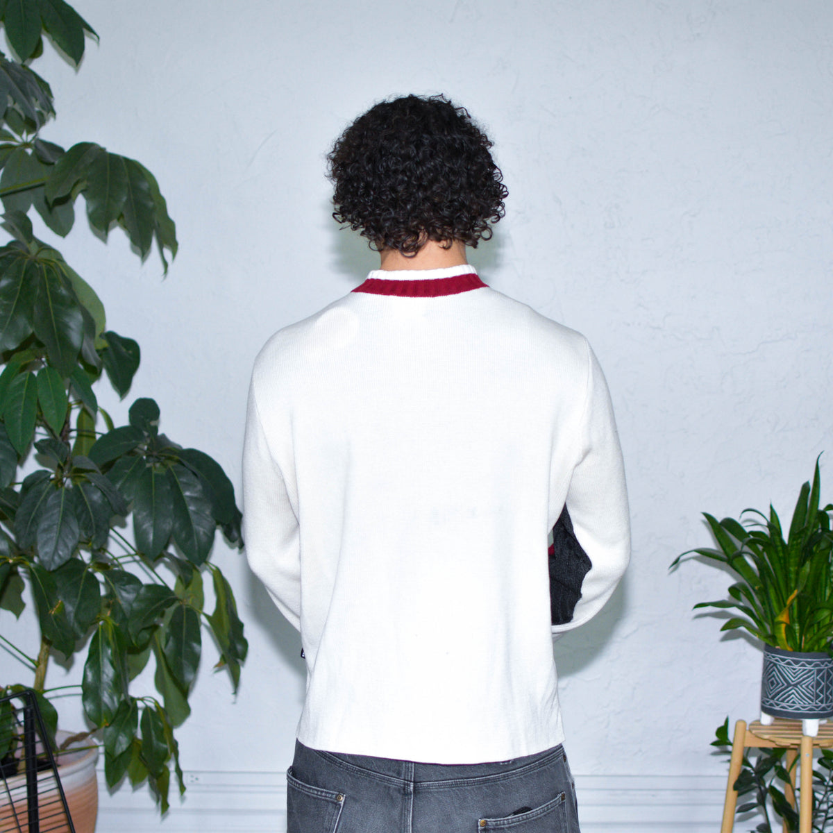 Vintage Y2K Ecko Cream Ribbed Knit Zip-Up