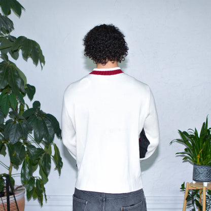 Vintage Y2K Ecko Cream Ribbed Knit Zip-Up