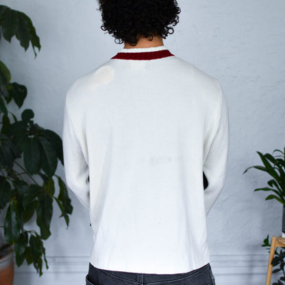 Vintage Y2K Ecko Cream Ribbed Knit Zip-Up