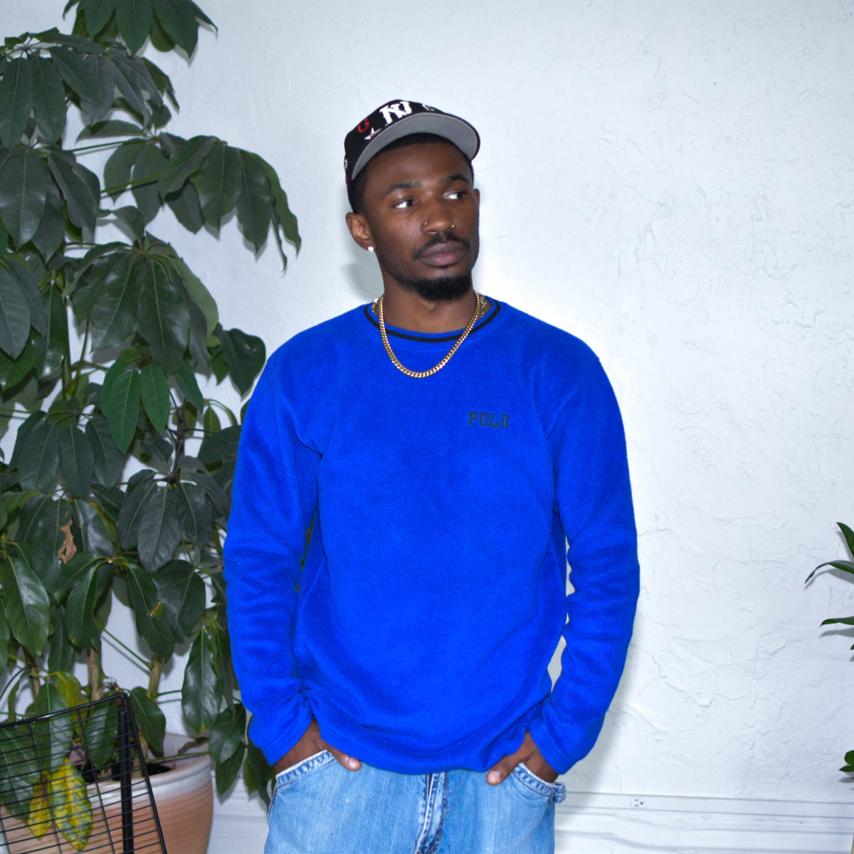 Vintage 90s Polo By Ralph Lauren Royal Blue Fleece