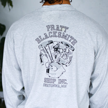 Vintage 90s Pratt Black Smith Motorcycle Long Sleeve T-Shirt