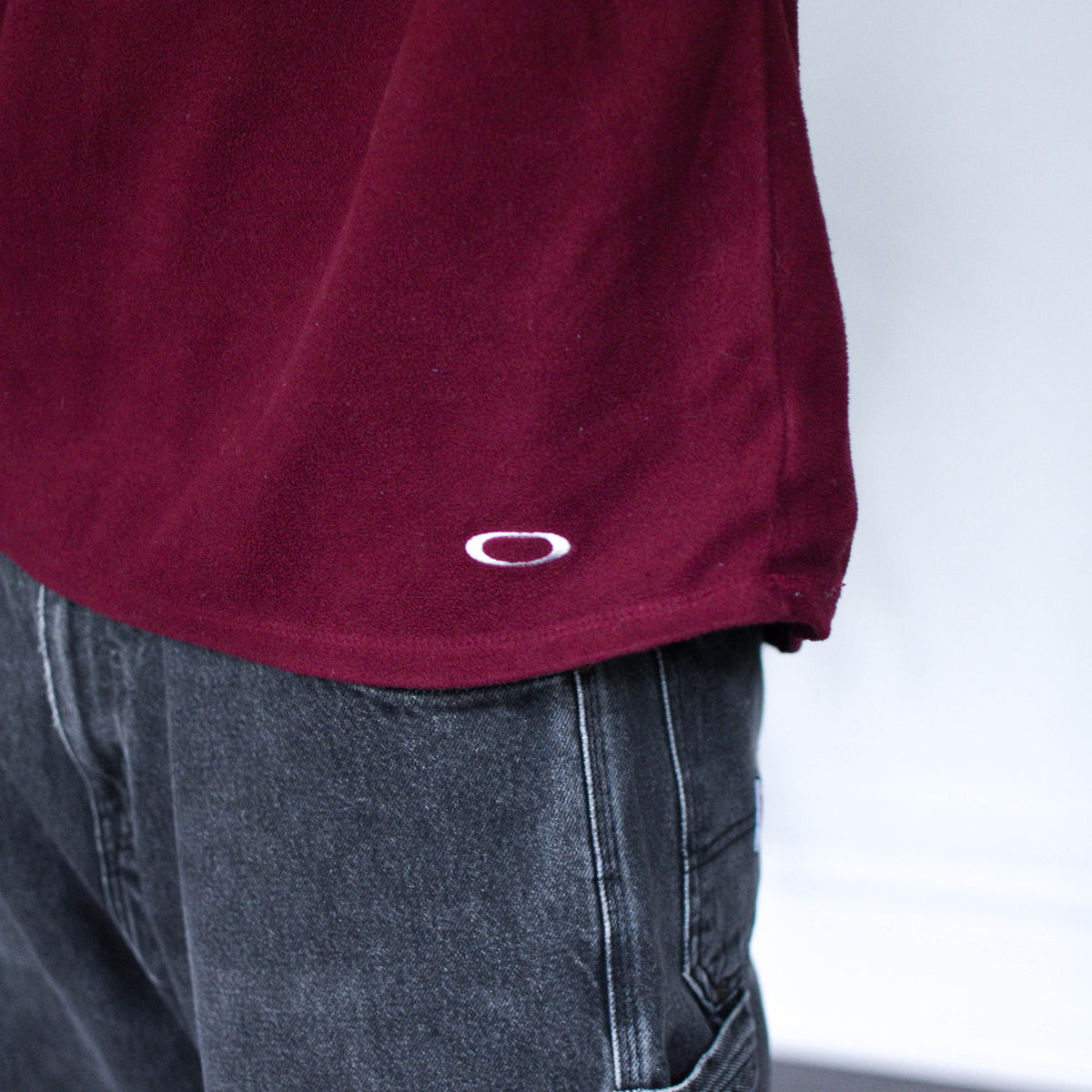 Vintage Y2K Burgundy Oakley Quarter- Zip Fleece