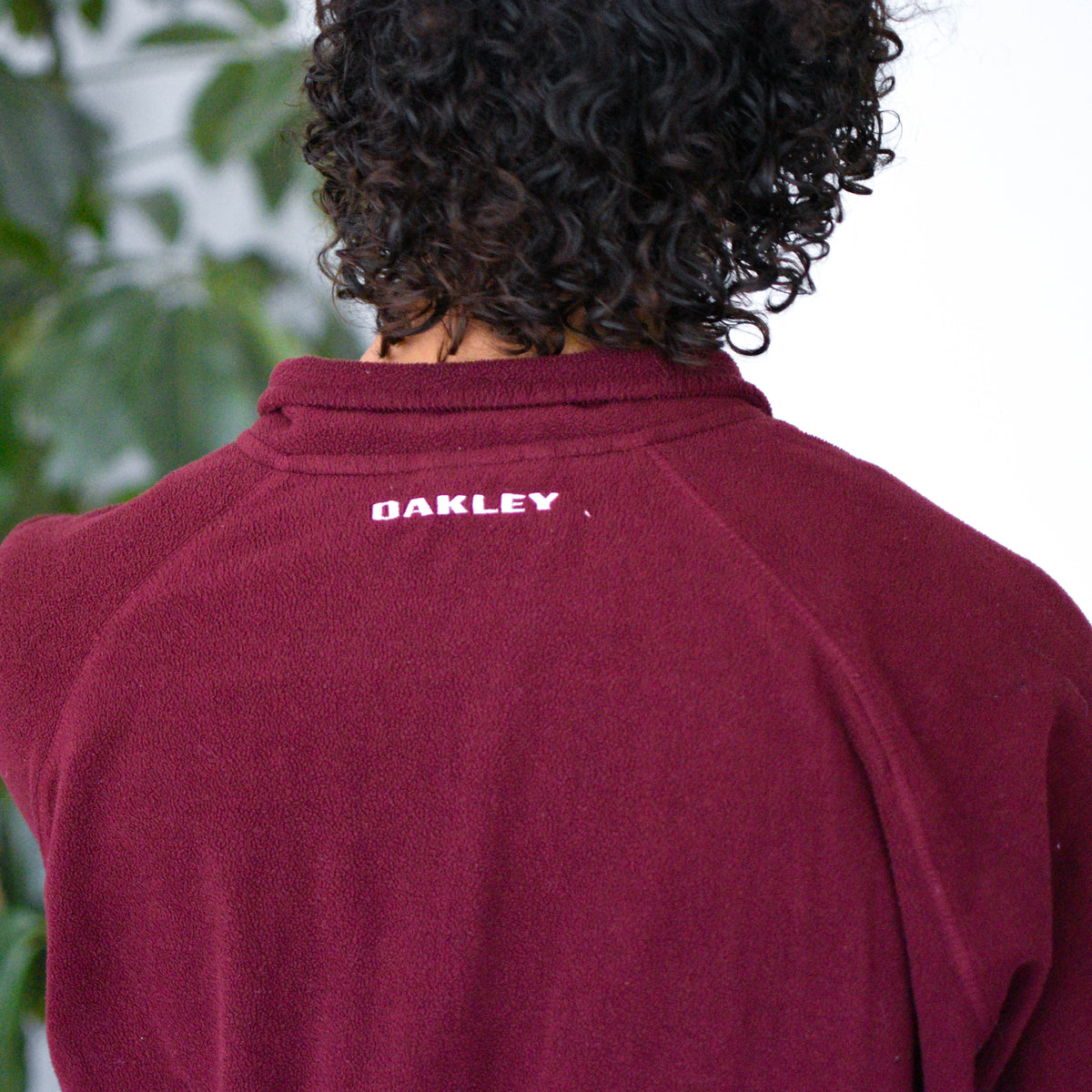Vintage Y2K Burgundy Oakley Quarter- Zip Fleece