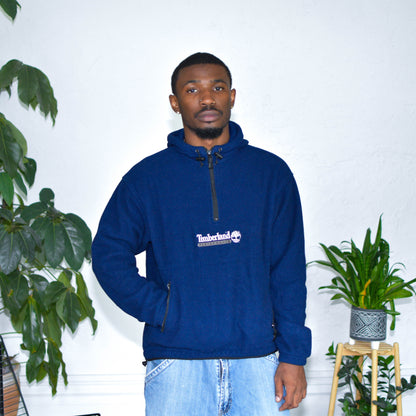 Vintage 90s Timberland Navy Quarter Zip Fleece