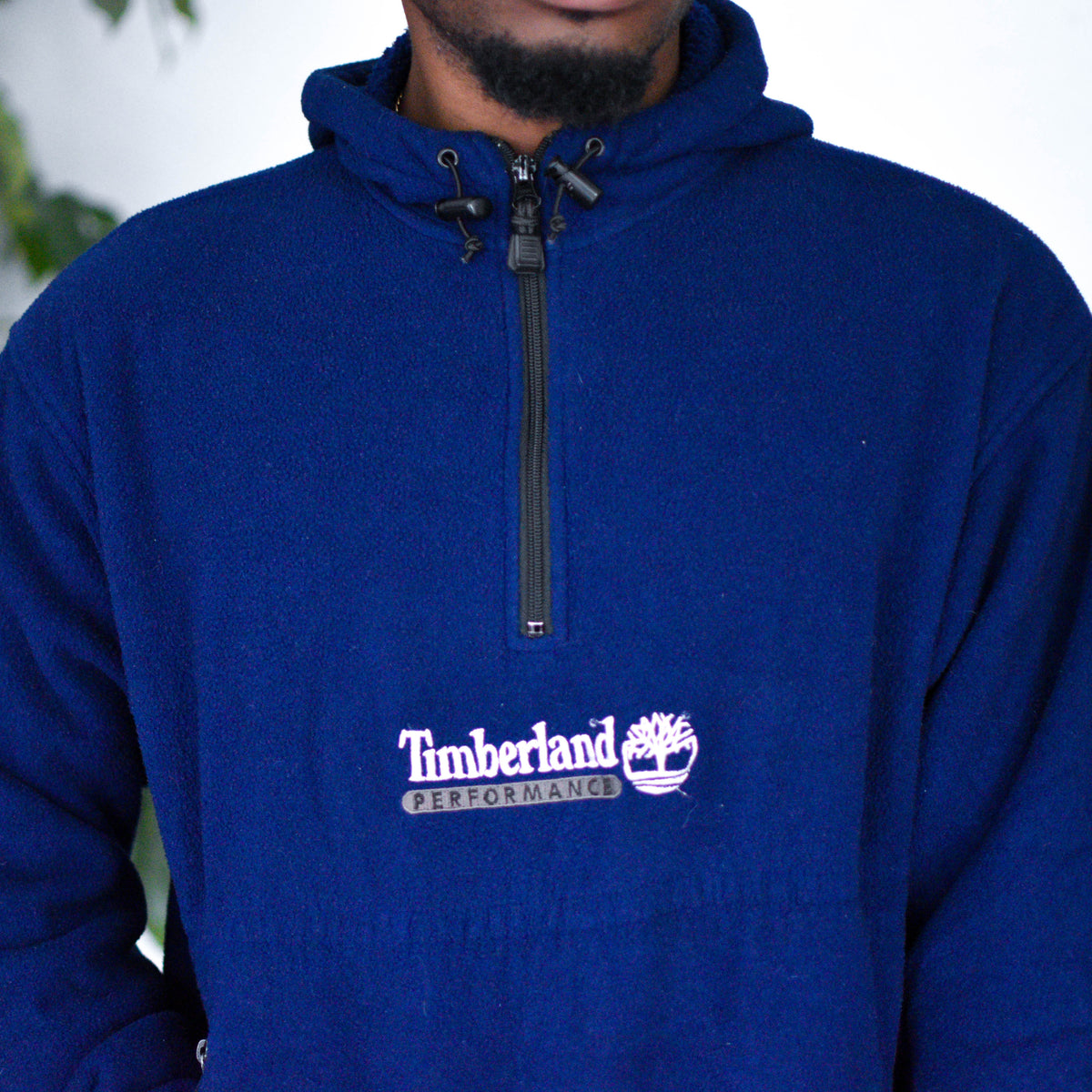 Vintage 90s Timberland Navy Quarter Zip Fleece