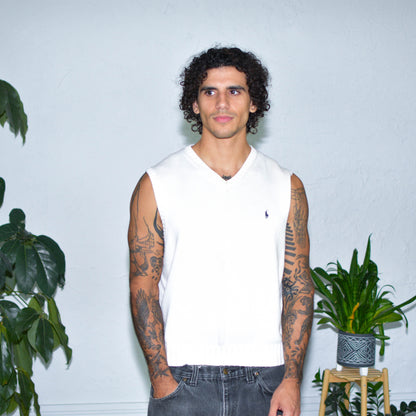 Vintage 90s Polo by Ralph Lauren Cream Sweater Vest