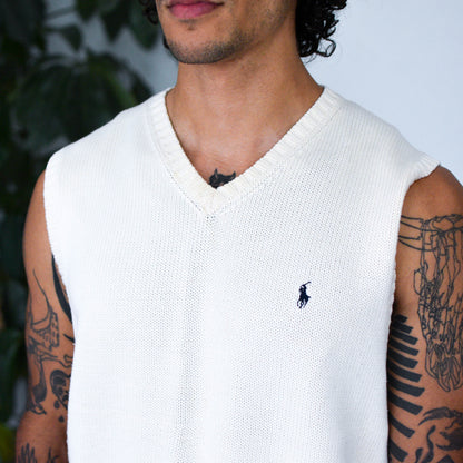 Vintage 90s Polo by Ralph Lauren Cream Sweater Vest