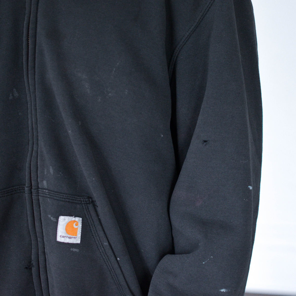 Vintage Distressed Thermal Lined Carhartt Zip Up Sweatshirt