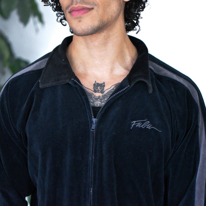 Vintage FUBU Velour Black Fleece Zip-up