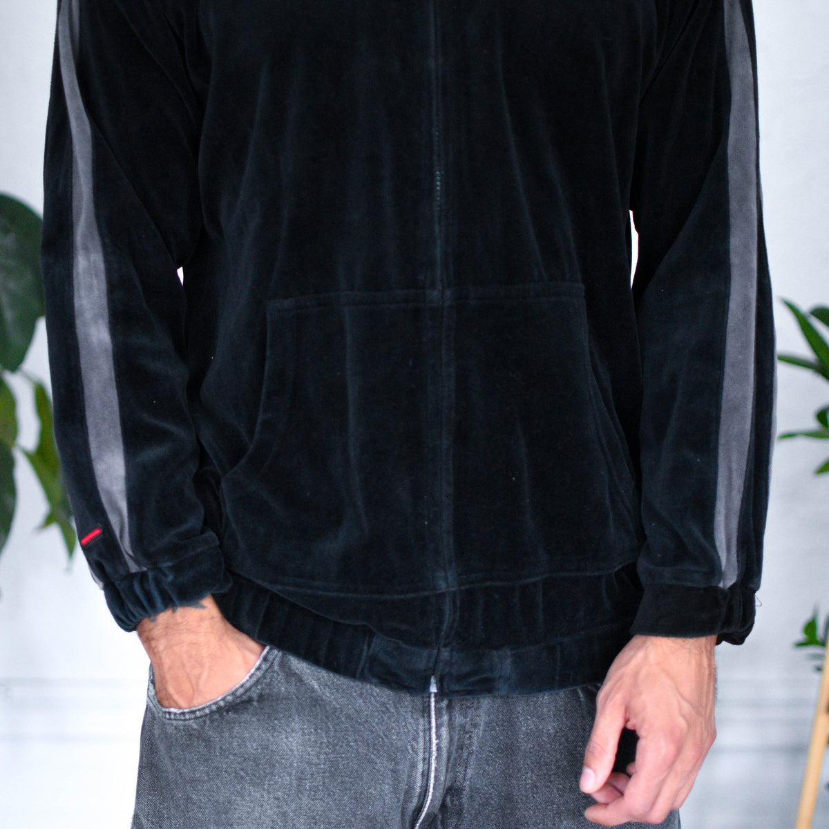 Vintage FUBU Velour Black Fleece Zip-up