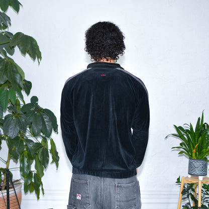 Vintage FUBU Velour Black Fleece Zip-up