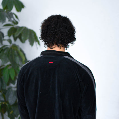 Vintage FUBU Velour Black Fleece Zip-up