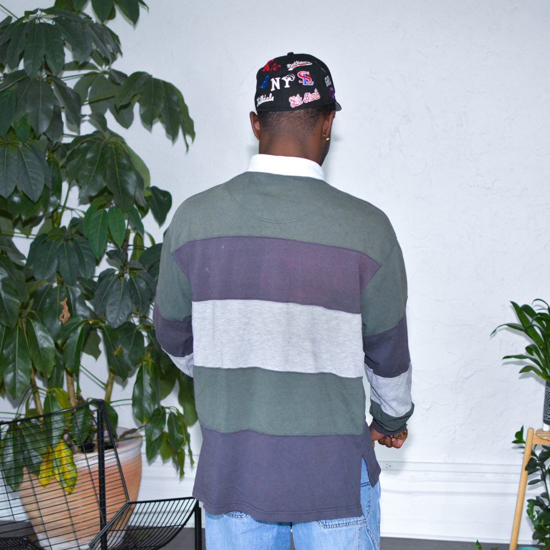 Vintage 90s Olive Green and Dark Purple Rugby