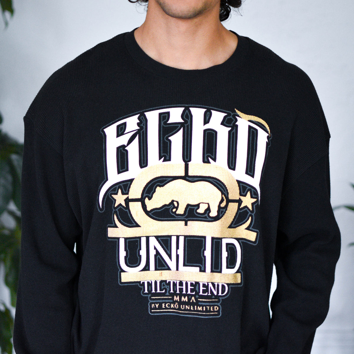 Vintage Y2K Ecko Unlimited Black Thermal Shirt