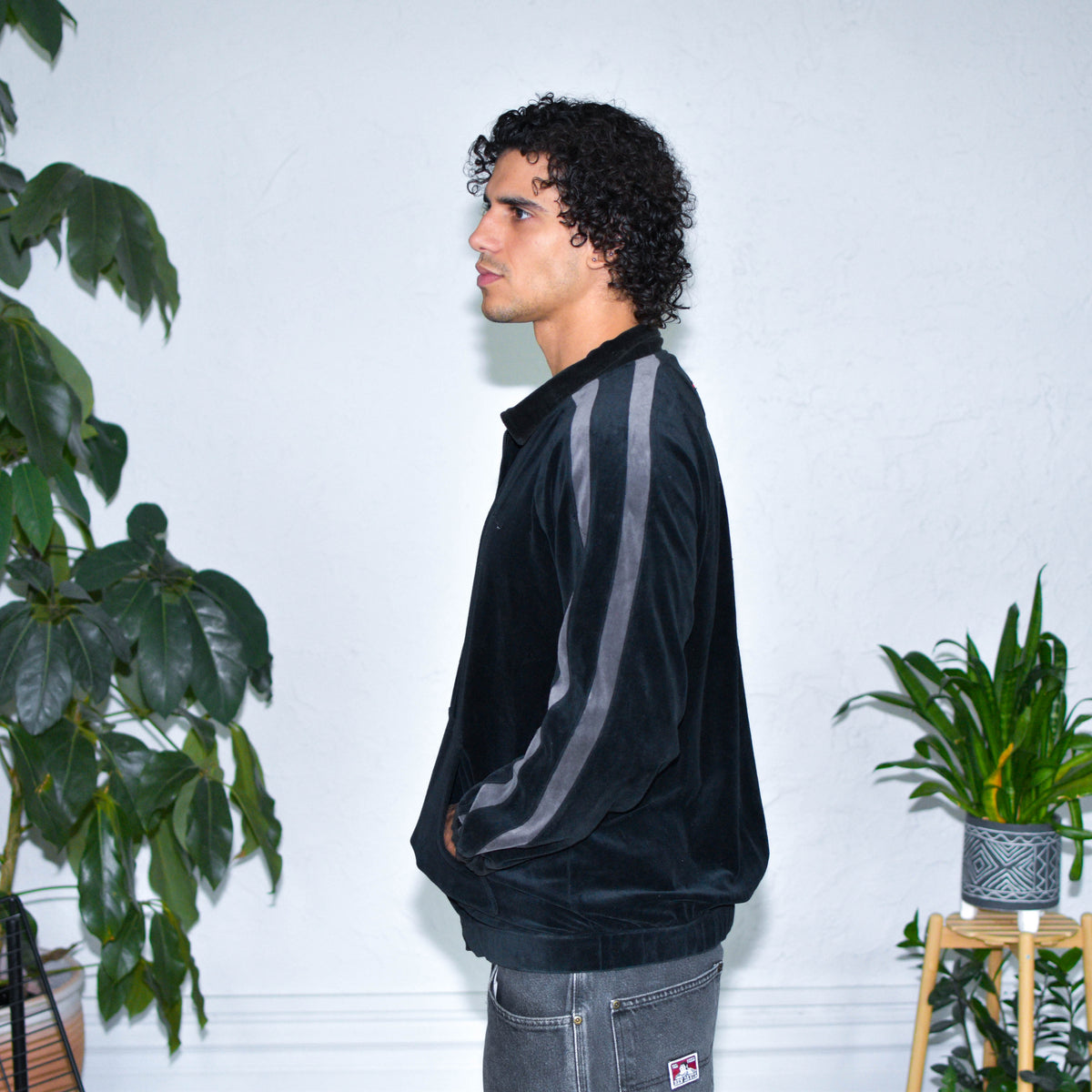 Vintage FUBU Velour Black Fleece Zip-up