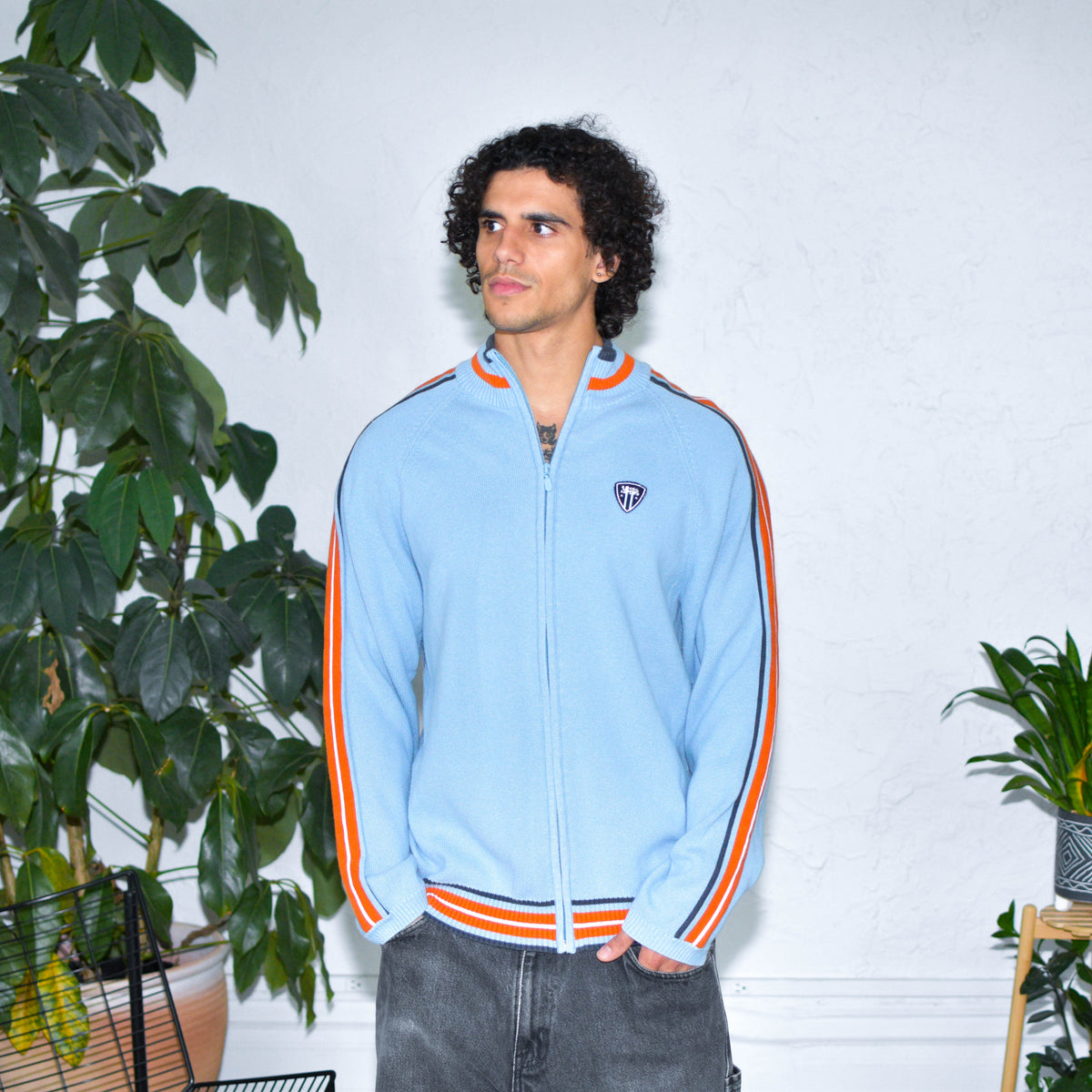 Vintage Y2K Mossimo Sky Blue Zip-Up Sweater