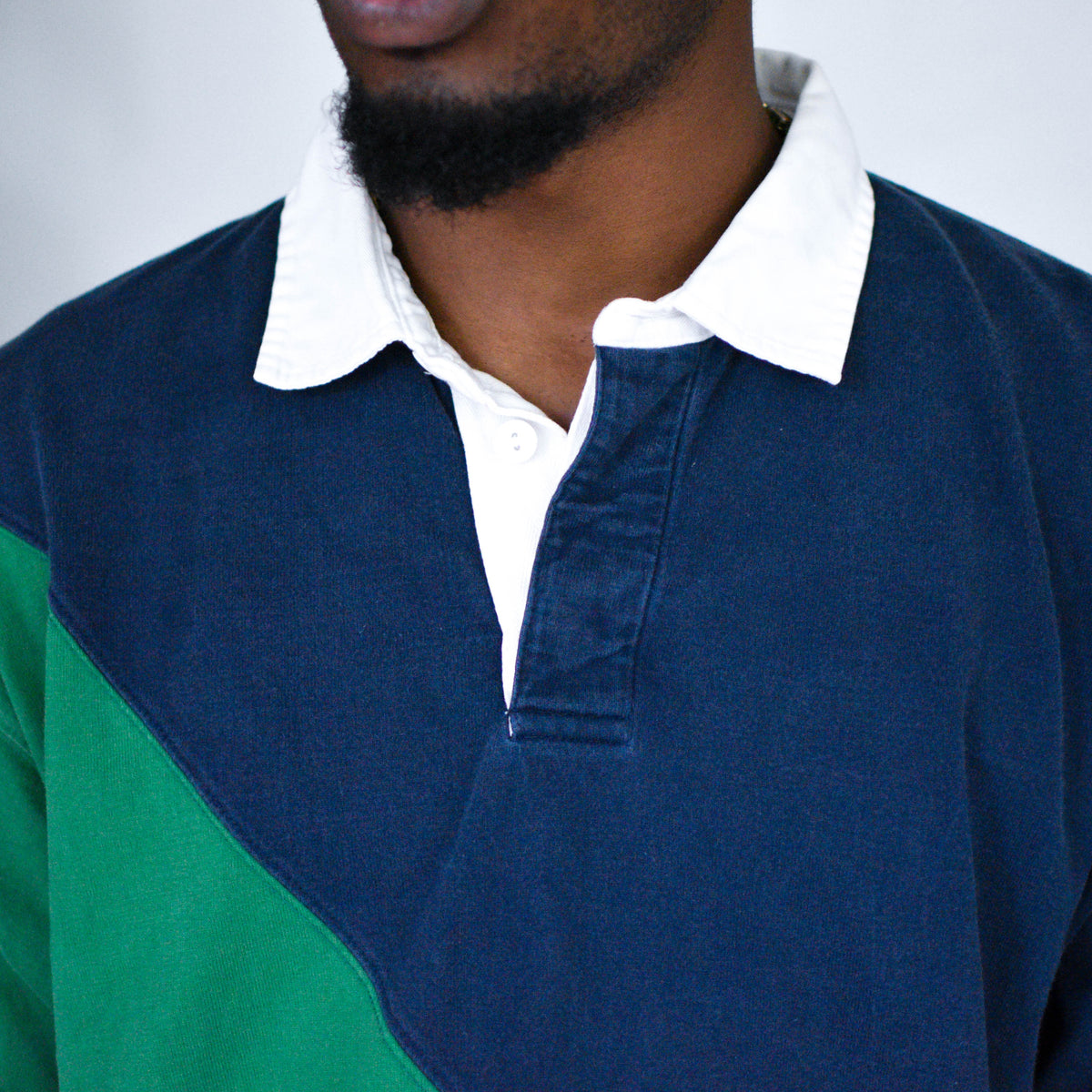 Vintage 90s Lands End Bold Color Block Rugby
