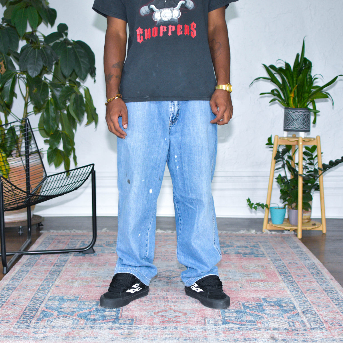 Vintage Y2K Old Navy Distressed Light Wash Carpenter Denim Jeans