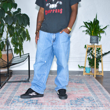 Vintage Y2K Old Navy Distressed Light Wash Carpenter Denim Jeans