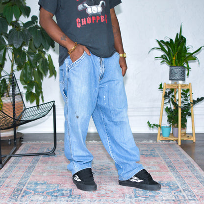 Vintage Y2K Old Navy Distressed Light Wash Carpenter Denim Jeans