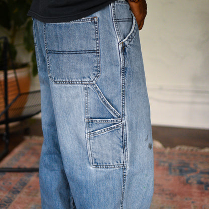 Vintage Y2K Old Navy Distressed Light Wash Carpenter Denim Jeans