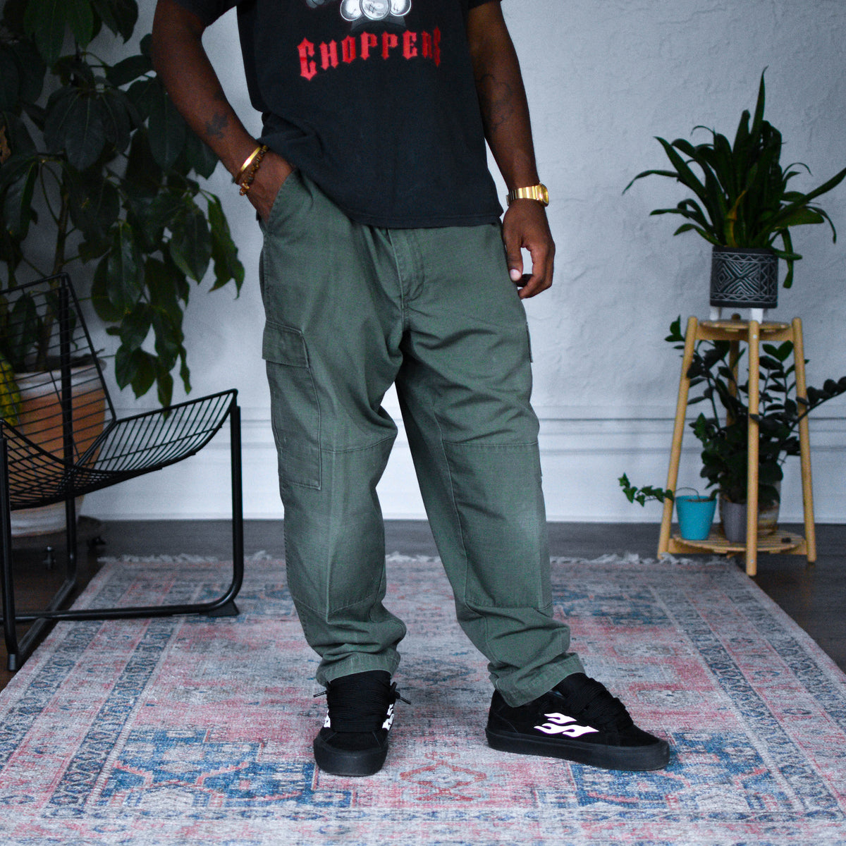 Vintage 80s Camco Olive Green Military Cargo Pants