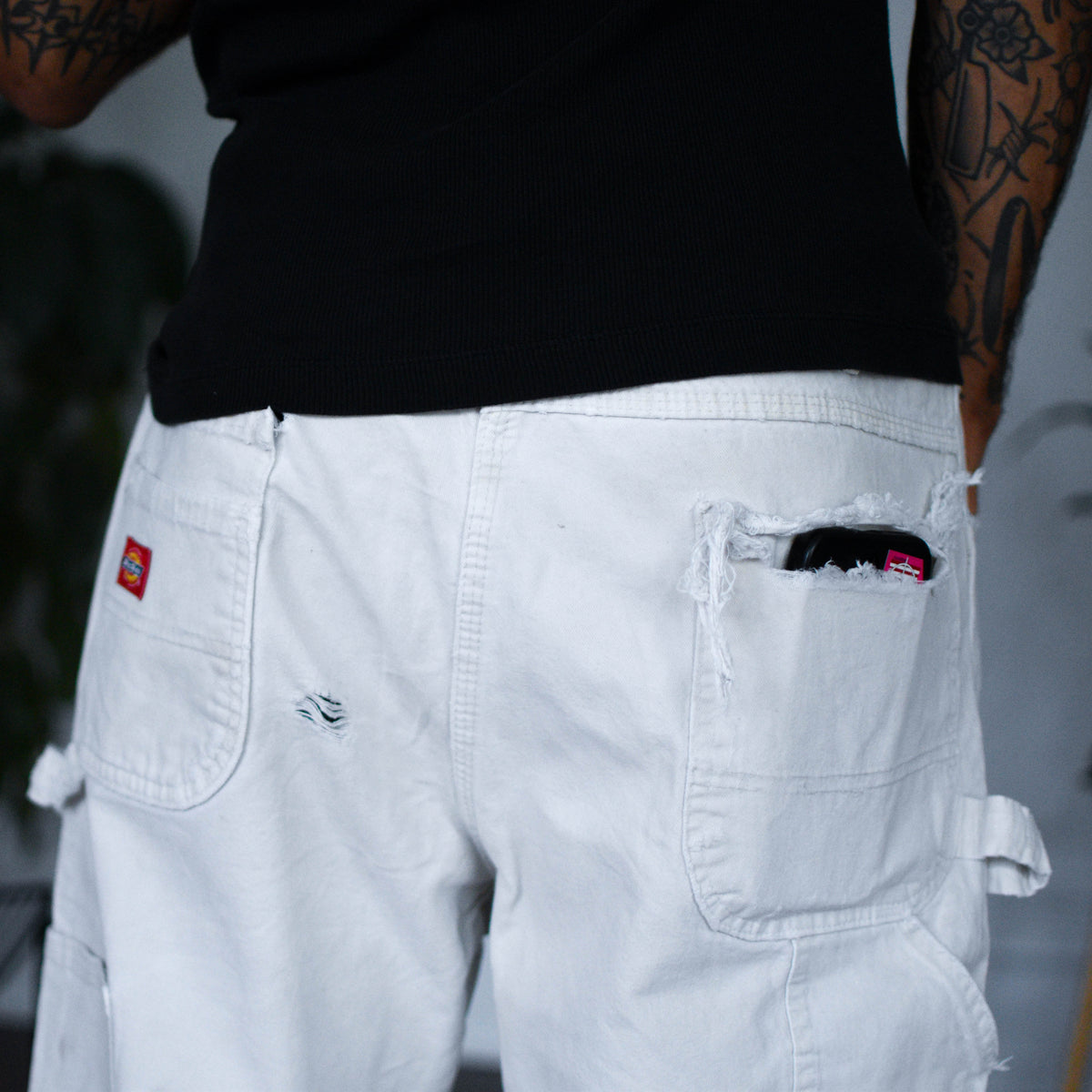 Vintage Distressed White Dickies Carpenter Pants