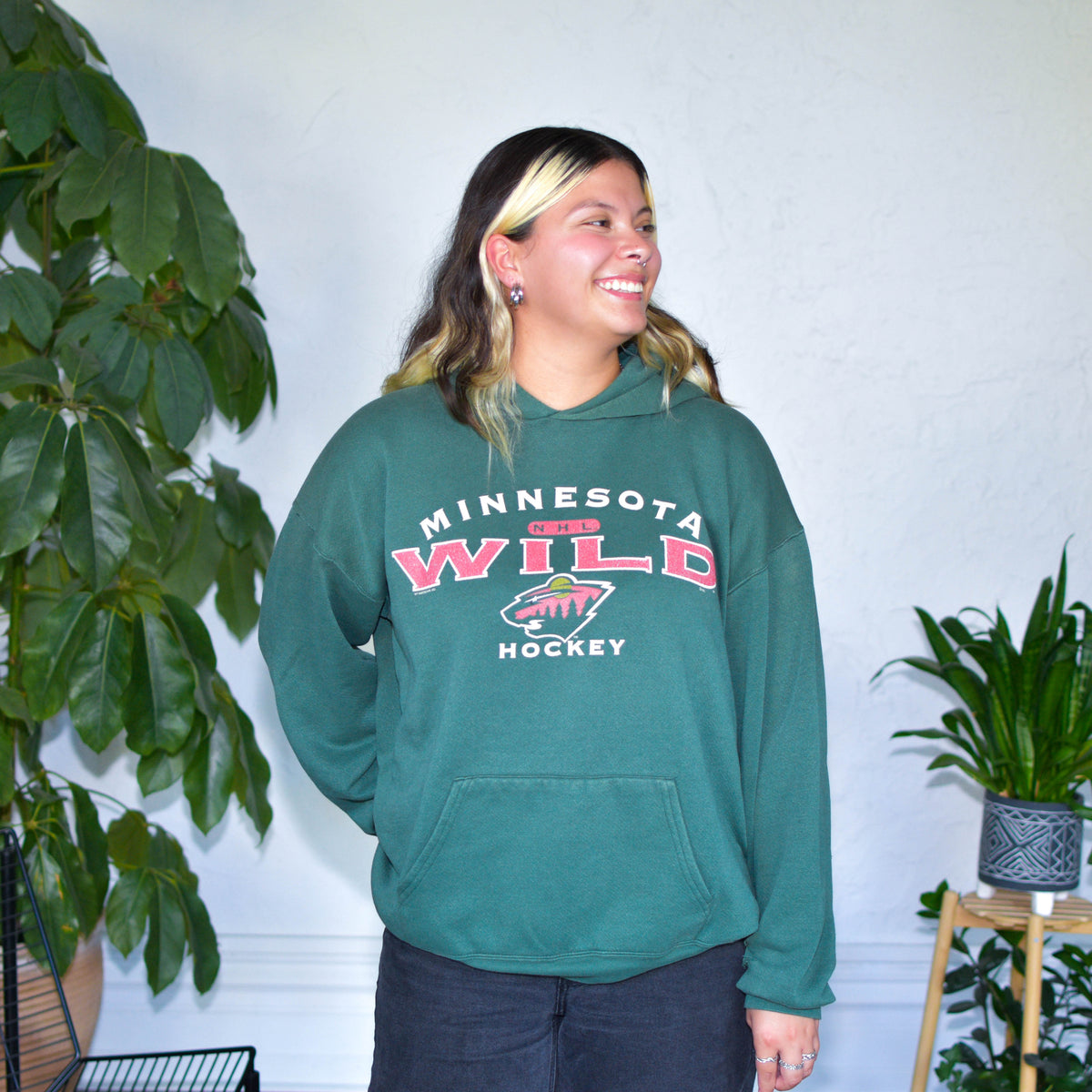 Vintage Minnesota Wild Green Hoodie