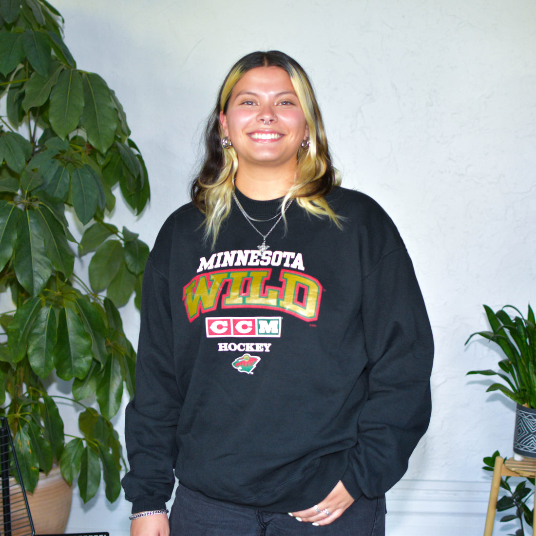 Vintage Minnesota Wild Black CCM Sweatshirt