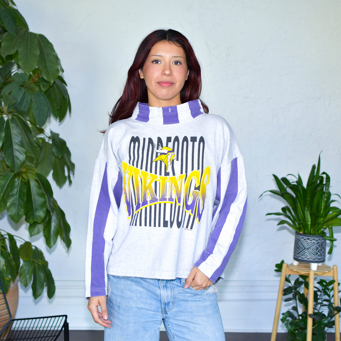 Vintage 90s Minnesota Vikings Color Block Sweatshirt