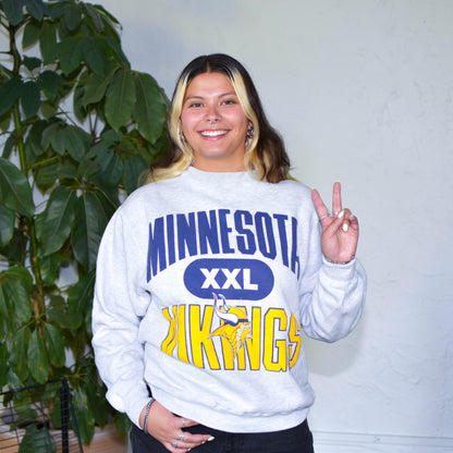 Vintage Minnesota Vikings Heavyweight Gray Sweatshirt