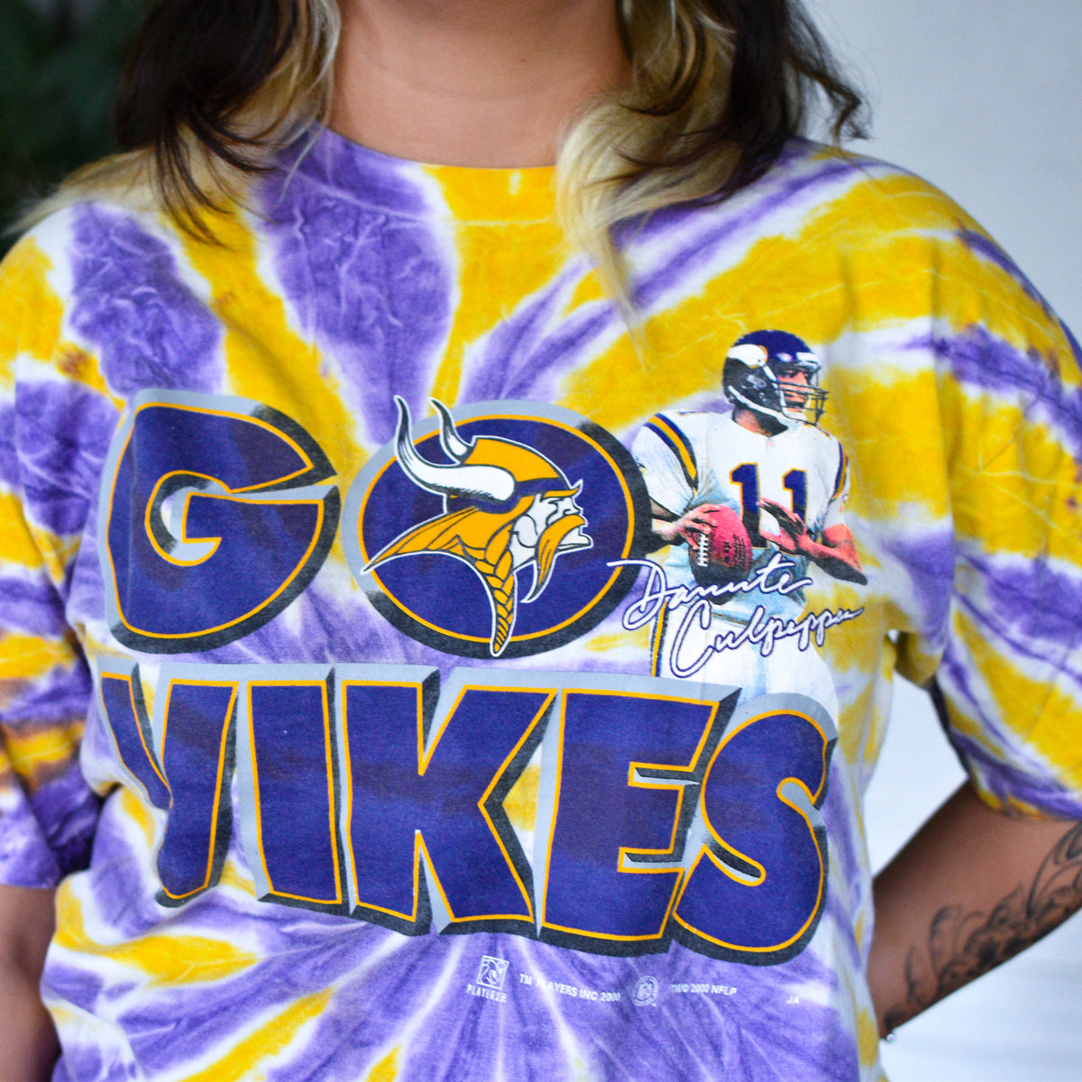 Vintage Minnesota Vikings Daunte Culpepper Tie-Dye T-Shirt