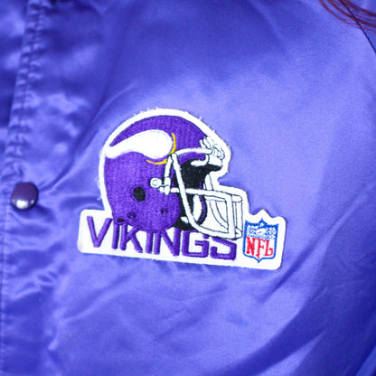 Vintage Minnesota Vikings Chalk Line Satin Bomber Jacket