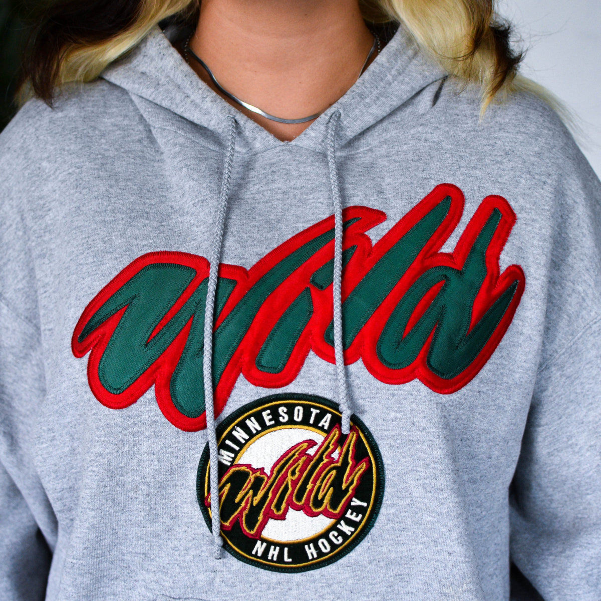 Vintage Minnesota Wild Embroidered Hooded Sweatshirt
