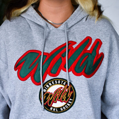 Vintage Minnesota Wild Embroidered Hooded Sweatshirt