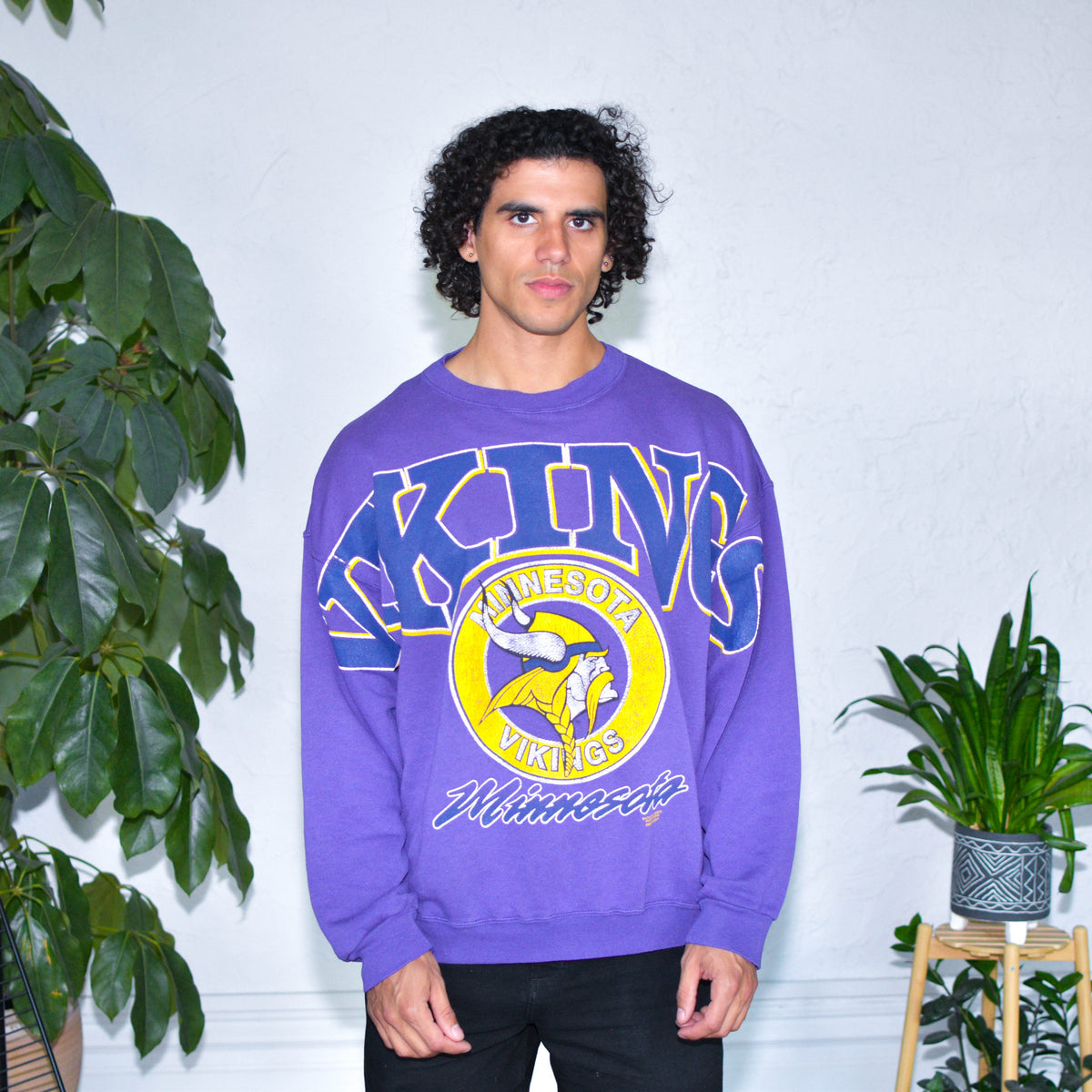 Vintage Minnesota Vikings Purple Spell-Out Sweatshirt