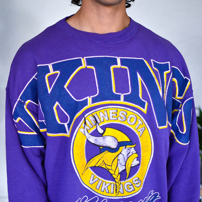 Vintage Minnesota Vikings Purple Spell-Out Sweatshirt