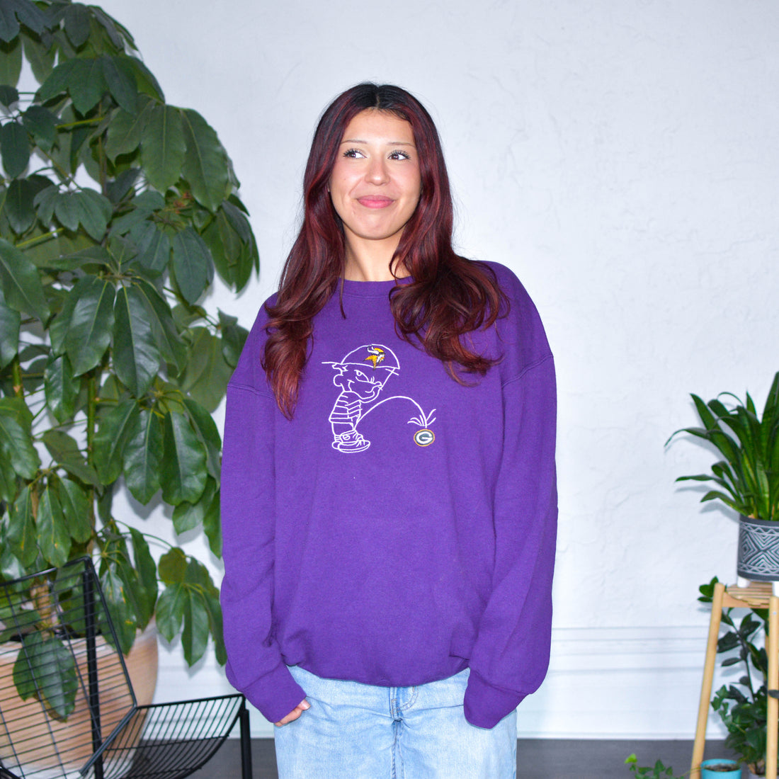 Vintage Minnesota Vikings Dennis the Menace Embroidered Sweatshirt