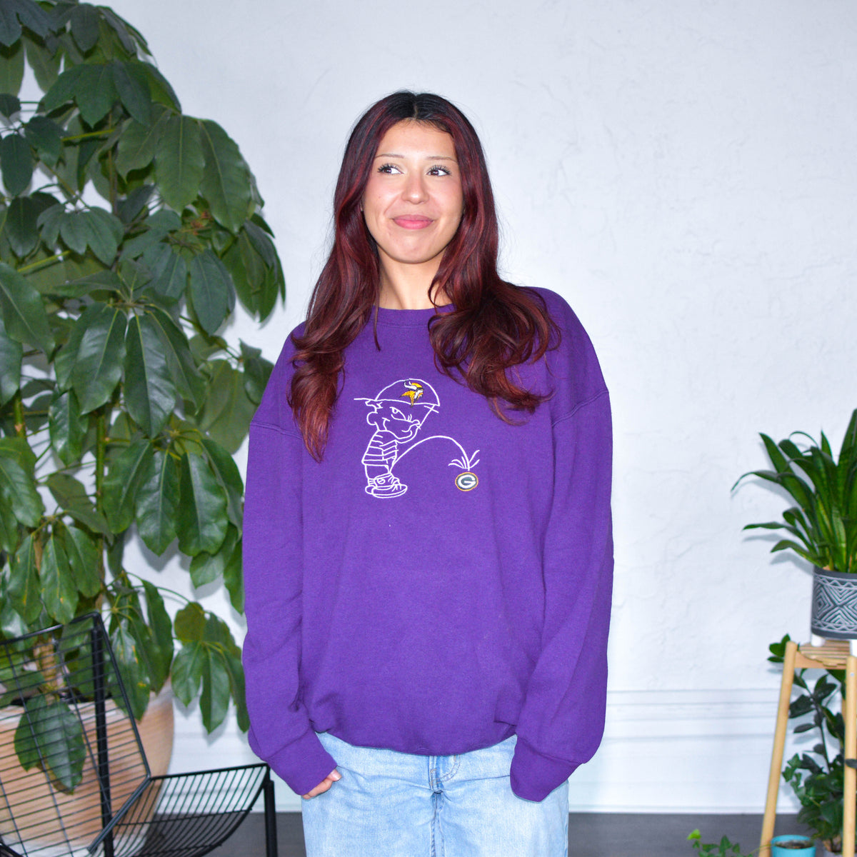 Vintage Minnesota Vikings Dennis the Menace Embroidered Sweatshirt