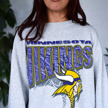 Vintage Minnesota Vikings Zubaz Gray Sweatshirt