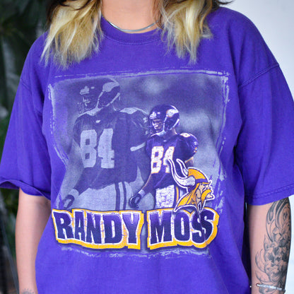 Vintage Minnesota Vikings Randy Moss Graphic T-Shirt