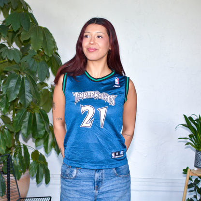 Vintage Minnesota Timberwolves Kevin Garnett Femme Reebok Jersey