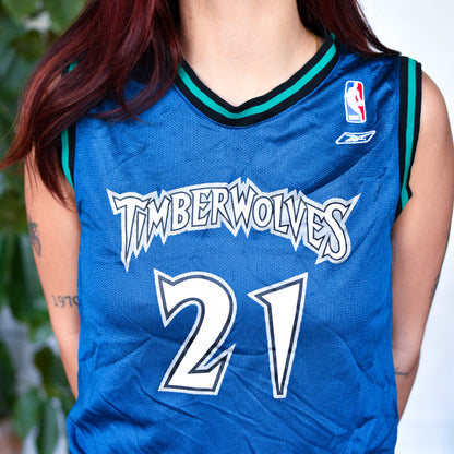 Vintage Minnesota Timberwolves Kevin Garnett Femme Reebok Jersey