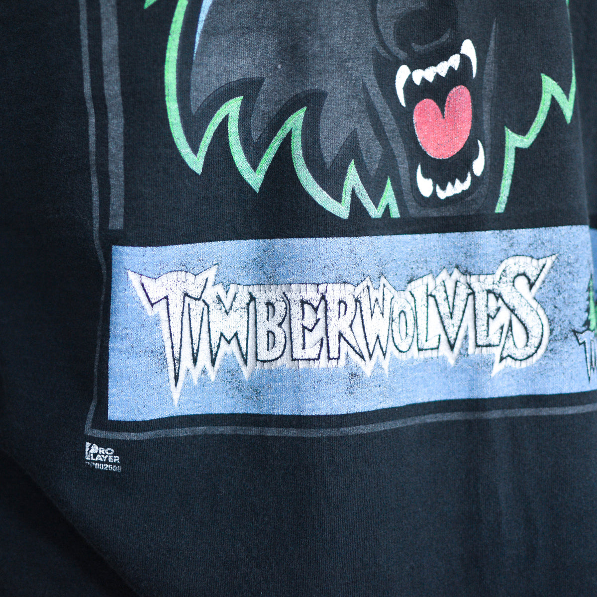 Vintage 90s Minnesota Timberwolves Pro Player Black Graphic T-Shirt