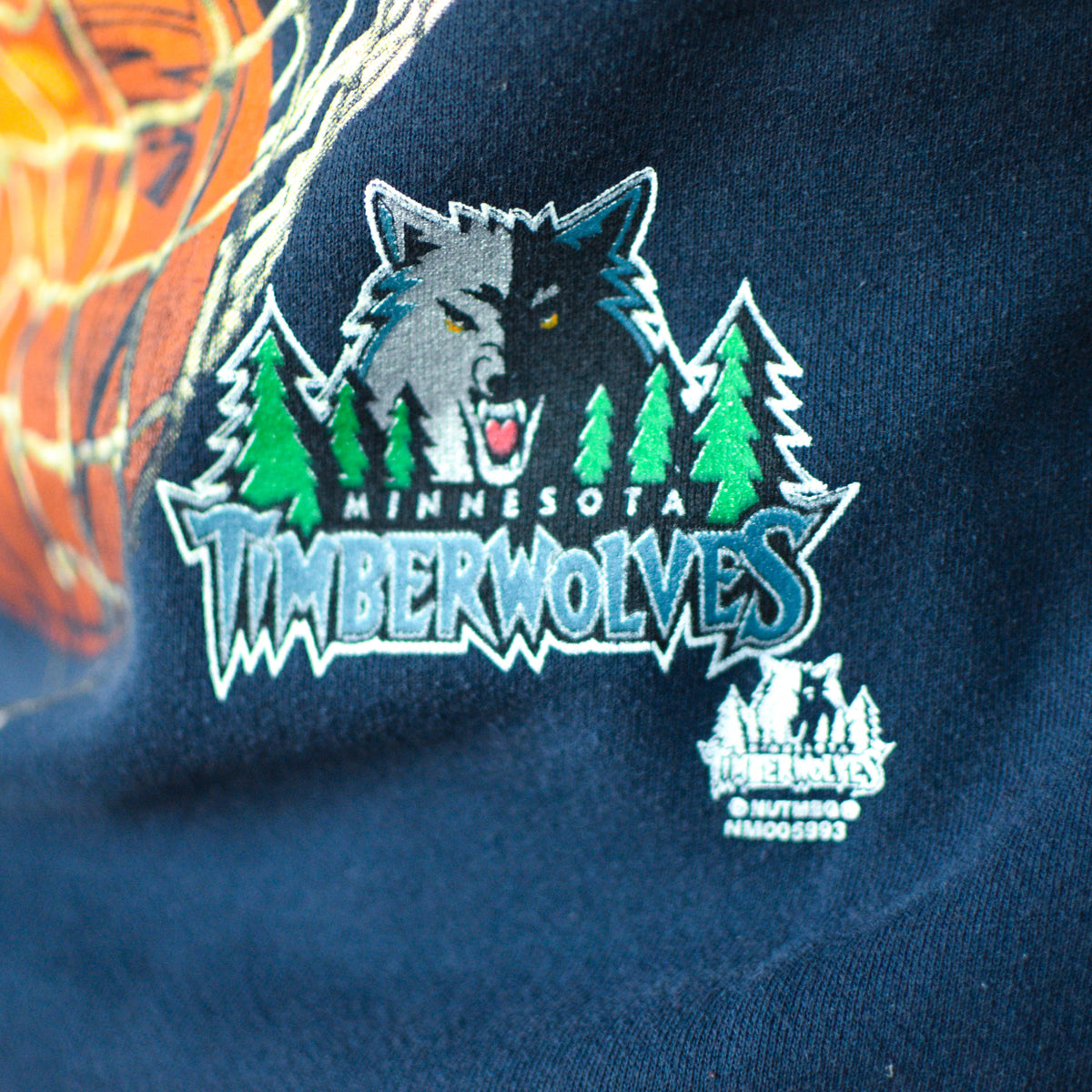 Vintage 90s Lee Sport Basketball Hoop Minnesota Timberwolves Crewneck