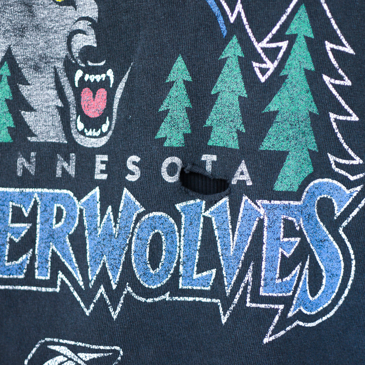Vintage Minnesota Timberwolves Distressed Logo T-Shirt