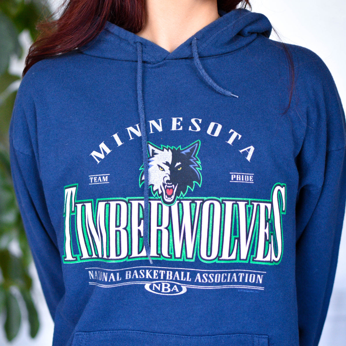 Vintage 90s Navy Blue Minnesota Timberwolves Hoodie