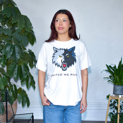 Vintage Minnesota Timberwolves "United We Run" White T-Shirt