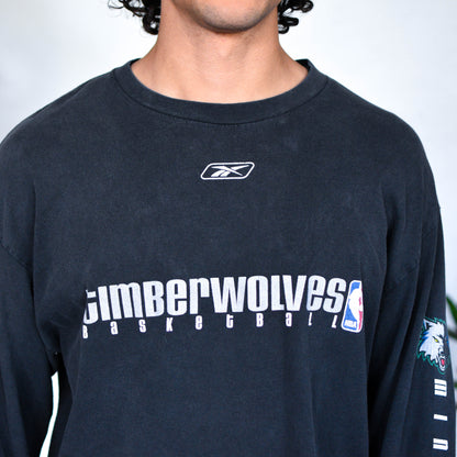 Vintage Y2K Timberwolves Basketball Reebok Long Sleeve T-Shirt