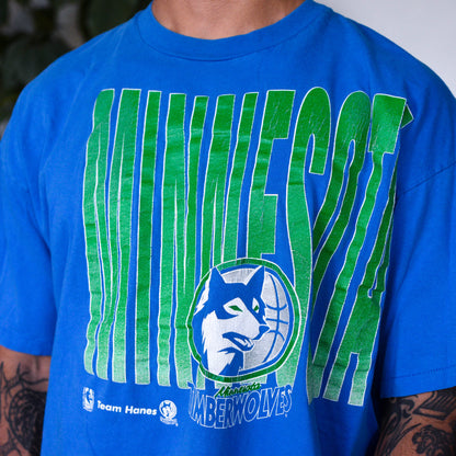 Vintage 90s Minnesota Timberwolves Spell-Out T-Shirt